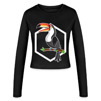 toucan - Manches longues slim fit Femme - noir - Devant - AI Model Female 172 light (172cm)