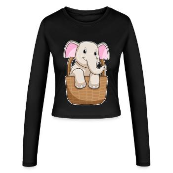 Panier à éléphants - Manches longues slim fit Femme - noir - Devant - AI Model Female 172 light (172cm)