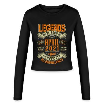2021 April Birthday Legend - Women's Slim Fit Longsleeve - black - Front - AI Model Female 172 light (172cm)