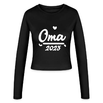 oma 2023 - Frauen Slim Fit Langarmshirt - Schwarz - Vorne - AI Model Female 172 light (172cm)