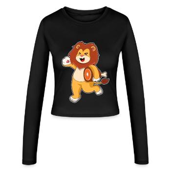 Löwe Fleisch - Frauen Slim Fit Langarmshirt - Schwarz - Vorne - AI Model Female 172 light (172cm)