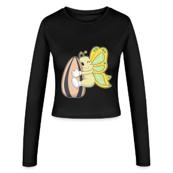 Schmetterling Samen - Frauen Slim Fit Langarmshirt - Schwarz - Vorne - AI Model Female 172 light (172cm)