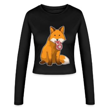 Fuchs Fleisch - Frauen Slim Fit Langarmshirt - Schwarz - Vorne - AI Model Female 172 light (172cm)
