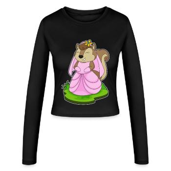 Squirrel Bridal Veil Wedding - Women's Slim Fit Longsleeve - black - Front - AI Model Female 172 light (172cm)
