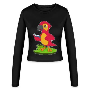 Livre de nerds perroquets - Manches longues slim fit Femme - noir - Devant - AI Model Female 172 light (172cm)