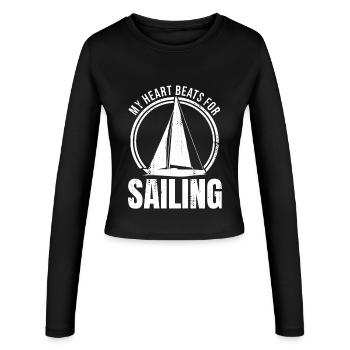 Motivation sailing - Women's Slim Fit Longsleeve - black - Front - AI Model Female 172 light (172cm)
