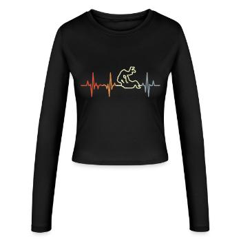 Judoka Heart palpitations - Women's Slim Fit Longsleeve - black - Front - AI Model Female 172 light (172cm)