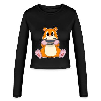 Hamster Samen - Frauen Slim Fit Langarmshirt - Schwarz - Vorne - AI Model Female 172 light (172cm)