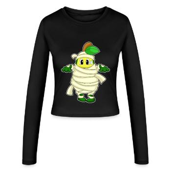Papier toilette Avocado Halloween - Manches longues slim fit Femme - noir - Devant - AI Model Female 172 light (172cm)