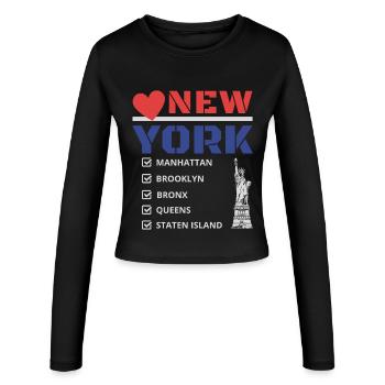 New York City Five Boroughs Love New York Bronx - Women's Slim Fit Longsleeve - black - Front - AI Model Female 172 light (172cm)