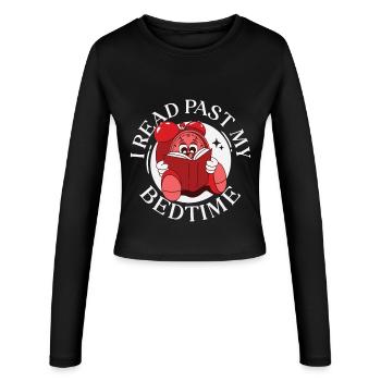 I read past my bedtime - Women's Slim Fit Longsleeve - black - Front - AI Model Female 172 light (172cm)