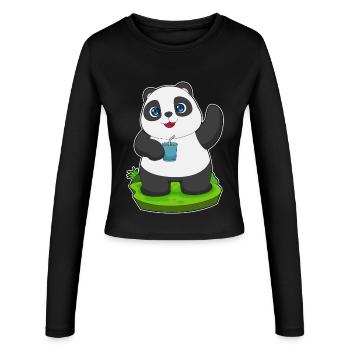 Jus de panda - Manches longues slim fit Femme - noir - Devant - AI Model Female 172 light (172cm)