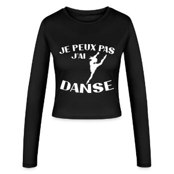 Ich kann nicht, ich habe Tanz - Frauen Slim Fit Langarmshirt - Schwarz - Vorne - AI Model Female 172 light (172cm)