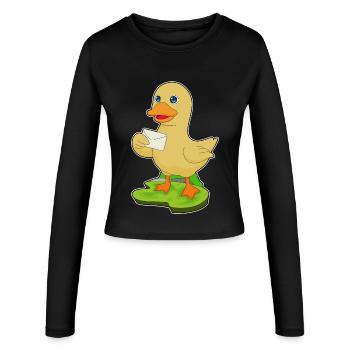 Lettre de canard - Manches longues slim fit Femme - noir - Devant - AI Model Female 172 light (172cm)