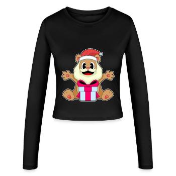Forfait Noël ours - Manches longues slim fit Femme - noir - Devant - AI Model Female 172 light (172cm)