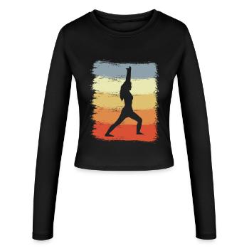 Yogini Vintage Look - Women's Slim Fit Longsleeve - black - Front - AI Model Female 172 light (172cm)