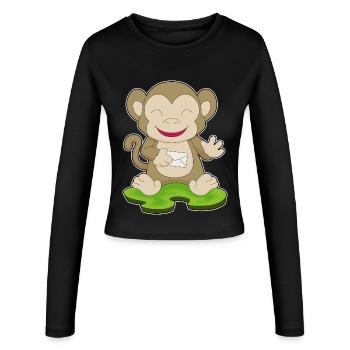 Lettre de singe - Manches longues slim fit Femme - noir - Devant - AI Model Female 172 light (172cm)