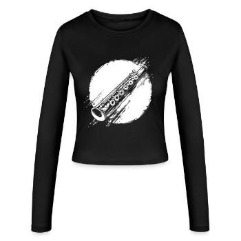 Flûte graphique - Manches longues slim fit Femme - noir - Devant - AI Model Female 172 light (172cm)