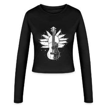 Croquis de ukulélé - Manches longues slim fit Femme - noir - Devant - AI Model Female 172 light (172cm)