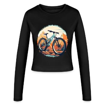 VTT Croquis Vintage - Manches longues slim fit Femme - noir - Devant - AI Model Female 172 light (172cm)