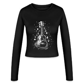 Ukulele Skizze - Frauen Slim Fit Langarmshirt - Schwarz - Vorne - AI Model Female 172 light (172cm)