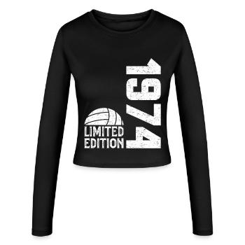 50th Anniversary 1974 Limited Edition Volleyball - Women's Slim Fit Longsleeve - black - Front - AI Model Female 172 light (172cm)