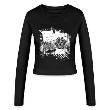 Dessin de volley-ball - Manches longues slim fit Femme - noir - Devant - AI Model Female 172 light (172cm)
