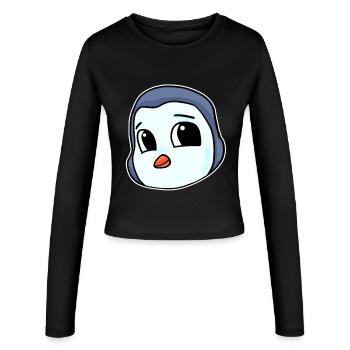 Penguin Head Bird Seabird - Women's Slim Fit Longsleeve - black - Front - AI Model Female 172 light (172cm)