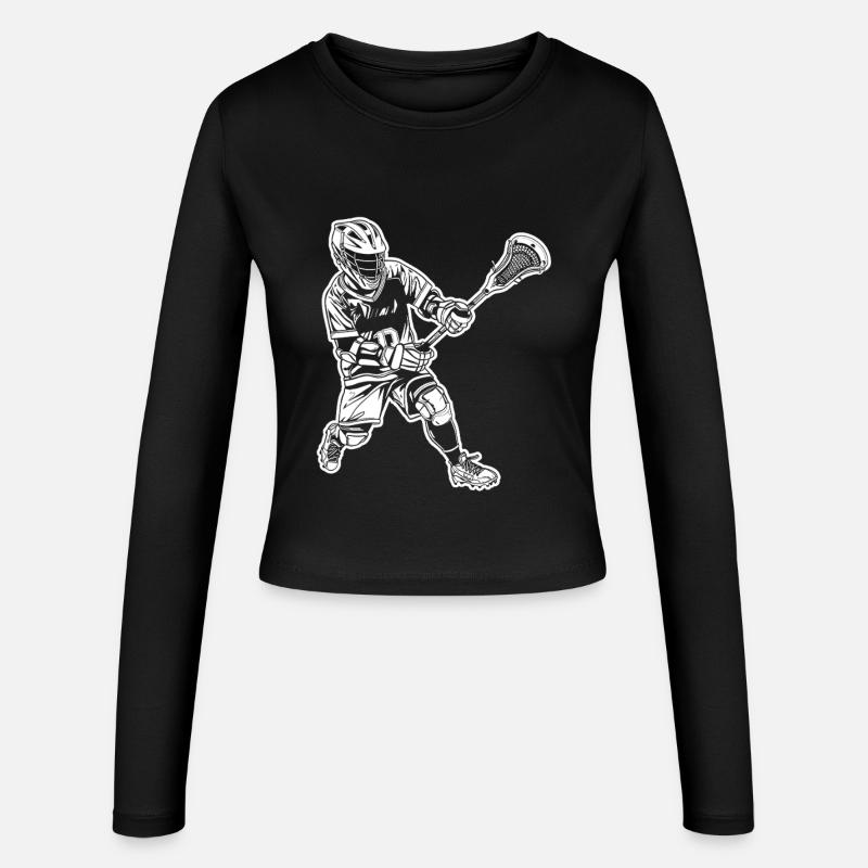 Lacrosse Player Drawing - Women's Slim Fit Longsleeve - black
