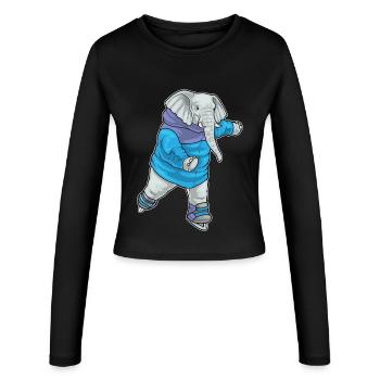 Patins à glace éléphant - Manches longues slim fit Femme - noir - Devant - AI Model Female 172 light (172cm)