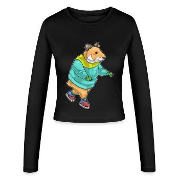 Patins à glace Hamster - Manches longues slim fit Femme - noir - Devant - AI Model Female 172 light (172cm)