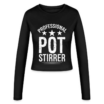 professional pot stirrer - Frauen Slim Fit Langarmshirt - Schwarz - Vorne - AI Model Female 172 light (172cm)