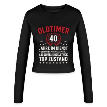 Anniversaire de l’entreprise 40 ans Anniversaire - Manches longues slim fit Femme - noir - Devant - AI Model Female 172 light (172cm)
