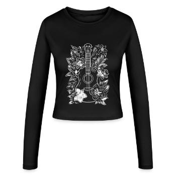 Ukulele Skizze - Frauen Slim Fit Langarmshirt - Schwarz - Vorne - AI Model Female 172 light (172cm)