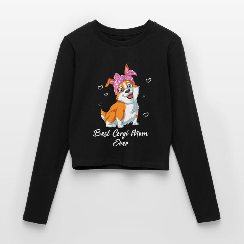 Süße Corgi Mama Statement Muttertagsgeschenk Frauen Slim Fit Langarmshirt