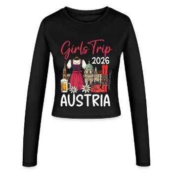 Voyage entre filles 2026 en Autriche - Manches longues slim fit Femme - noir - Devant - AI Model Female 172 light (172cm)