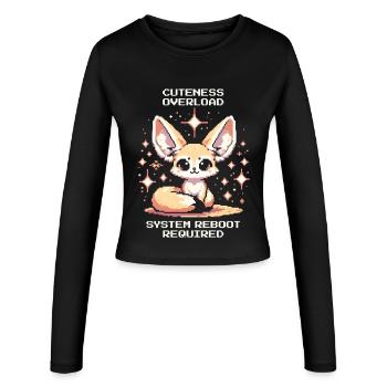 Surcharge de gentillesse | Fennec, Oreilles - Manches longues slim fit Femme - noir - Devant - AI Model Female 172 light (172cm)