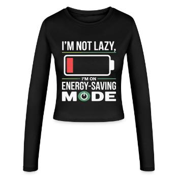 Je ne suis pas paresseux, mode économie d’énergie - Manches longues slim fit Femme - noir - Devant - AI Model Female 172 light (172cm)