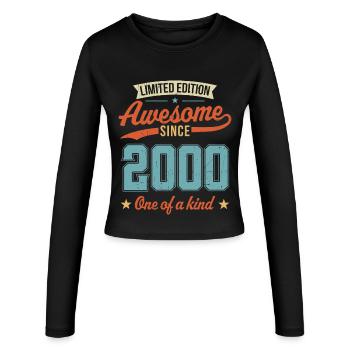 Génial depuis 2000 - Manches longues slim fit Femme - noir - Devant - AI Model Female 172 light (172cm)
