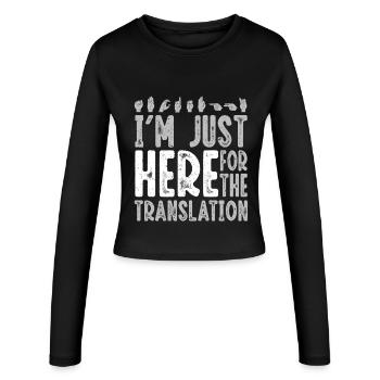 ASL Dolmetscher Gebärdensprache - Frauen Slim Fit Langarmshirt - Schwarz - Vorne - AI Model Female 172 light (172cm)
