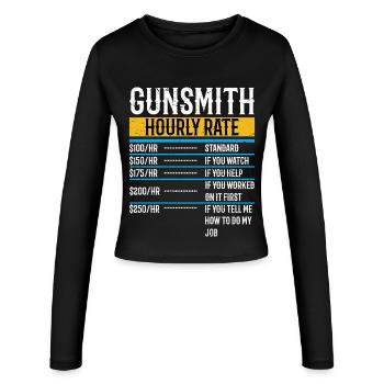 Armurier Taux horaire Forgeron Réparateur d’armes - Manches longues slim fit Femme - noir - Devant - AI Model Female 172 light (172cm)