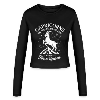 Capricorn Zodiac Sign - Women's Slim Fit Longsleeve - black - Front - AI Model Female 172 light (172cm)