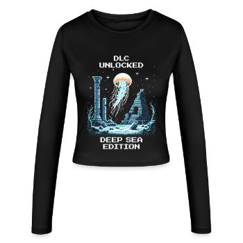 DLC Unlocked: Deep Sea Edition | Jellyfish - Women's Slim Fit Longsleeve - black - Front - AI Model Female 172 light (172cm)