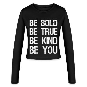 be bold be true be kind be you - Women's Slim Fit Longsleeve - black - Front - AI Model Female 172 light (172cm)
