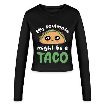 Mein Seelen Taco - Frauen Slim Fit Langarmshirt - Schwarz - Vorne - AI Model Female 172 light (172cm)