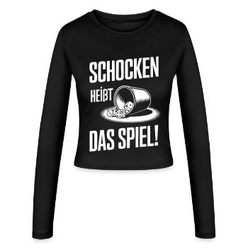 Schocken is the name of the game! Dice Puzzle Jule - Women's Slim Fit Longsleeve - black - Front - AI Model Female 172 light (172cm)
