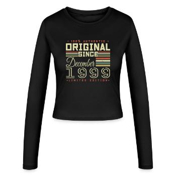 26 Year Anniversary | Original December 1999 - Women's Slim Fit Longsleeve - black - Front - AI Model Female 172 light (172cm)