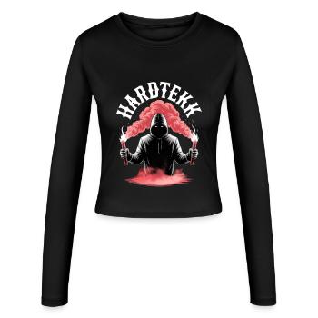 Hardtekk Tekke East Germany - Women's Slim Fit Longsleeve - black - Front - AI Model Female 172 light (172cm)