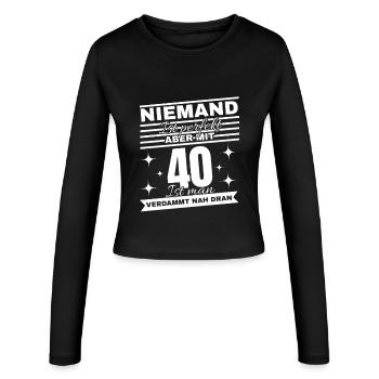 Nobody is perfect – but at 40 almost! - Women's Slim Fit Longsleeve - black - Front - AI Model Female 172 light (172cm)