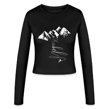 Méribel Ski 3 Vallées Chalets Traditionnels Savoie - Manches longues slim fit Femme - noir - Devant - AI Model Female 172 light (172cm)